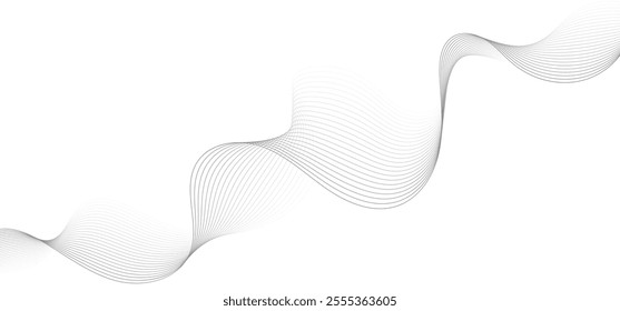 Abstract wave lines background, graphic thin curves design element, flow backdrop.