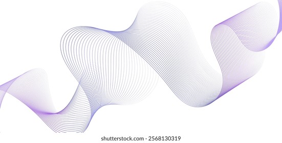 Abstract wave lines background, graphic thin curves design element, flow backdrop.