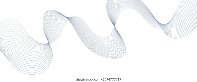 Abstract wave lines background, graphic thin curves design element, flow backdrop.