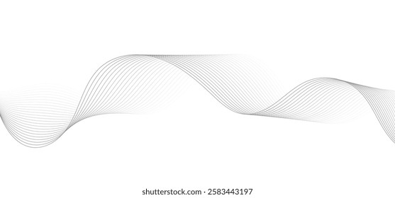 Abstract wave lines background, graphic thin curves design element, flow backdrop.