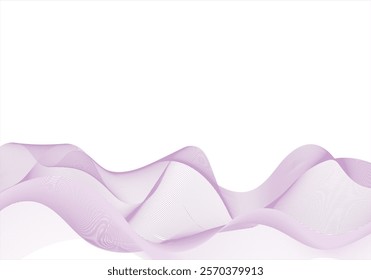 Abstract wave lines background vector lavender isolated on white background