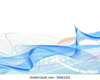 abstract wave lines background, vector illustration