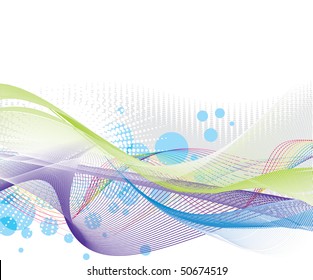 abstract wave lines background, vector illustration