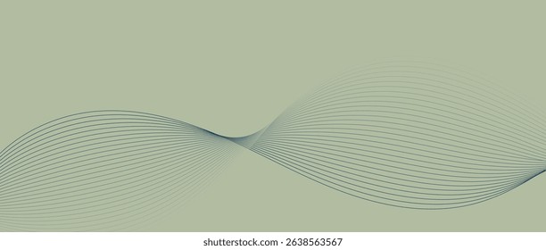 Abstract wave lines in blue green gradient on minimalist background. Futuristic and dynamic look, perfect for tech, digital, and modern design projects.