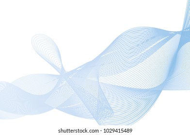 Abstract wave lines - blue - vector pattern