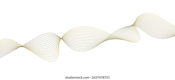 Abstract wave lines in brown gradient on white background. Futuristic and dynamic look, perfect for tech, digital, and modern design projects.
