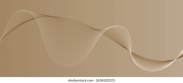 Abstract wave lines in brown gradient on minimalist background. Futuristic and dynamic look, perfect for tech, digital, and modern design projects.