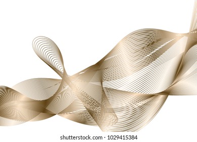 Abstract wave lines - brown - vector pattern