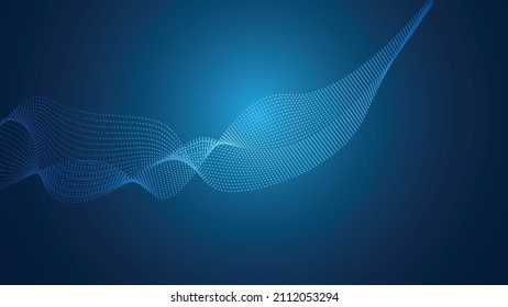 abstract wave lines colorful blue isolated on dark background concept of AI technology digital network connection vector illustration 