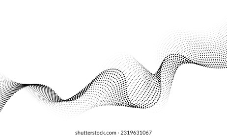 líneas de onda abstractas coloridas aisladas sobre el concepto de fondo oscuro de la conexión de red digital de tecnología. Concepto de tecnología digital para el futuro. ilustración vectorial