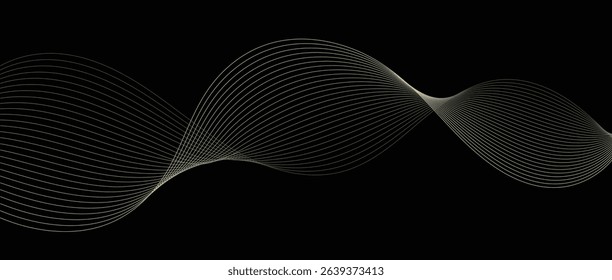 Abstract wave lines in cream-brown gradient on minimalist background. Futuristic and dynamic look, perfect for tech, digital, and modern design projects.