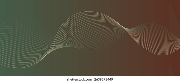 Abstract wave lines in cream-brown gradient on minimalist background. Futuristic and dynamic look, perfect for tech, digital, and modern design projects.