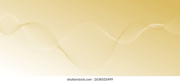 Abstract wave lines in cream-browngradient on minimalist background. Futuristic and dynamic look, perfect for tech, digital, and modern design projects.