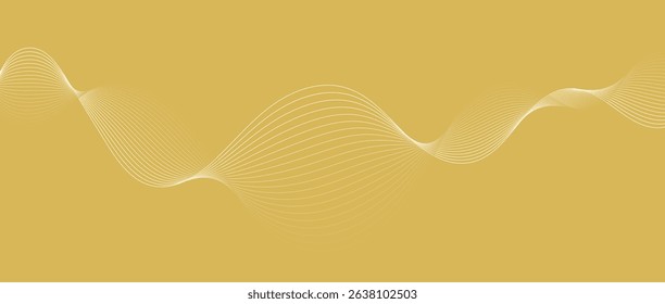 Abstract wave lines in cream-browngradient on minimalist background. Futuristic and dynamic look, perfect for tech, digital, and modern design projects.