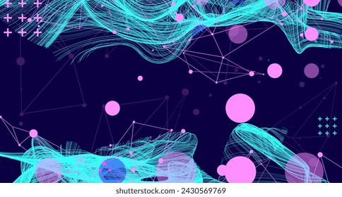 Abstract wave lines. Design element for technology, science, modern concept. Hand drawn.