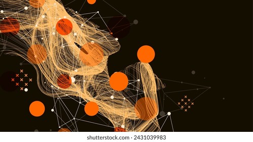 Abstract wave lines. Design element for technology, science, modern concept. Hand drawn.