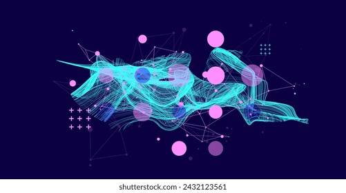 Abstract wave lines. Design element for technology, science, modern concept. Hand drawn.