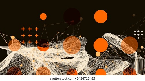 Abstract wave lines. Design element for technology, science, modern concept. Hand drawn.