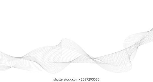 Abstract wave lines digital element for certificate design. Curved wavy lines design