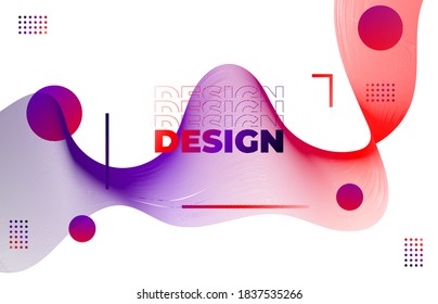 Abstract wave lines dynamic flowing colorful light isolated on white background. Vector illustration design element in concept of music, party, technology, modern