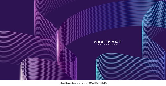 Abstract wave lines dynamic flowing colorful on dark background. Modern simple flowing lines pattern creative design. Suit for poster, cover, banner, flyer, brochure, presentation, website