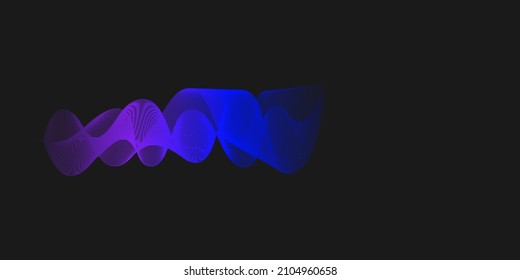 Abstract wave lines dynamic flowing colorful light isolated on black background. Vector illustration design element in the concept of technology, modern.