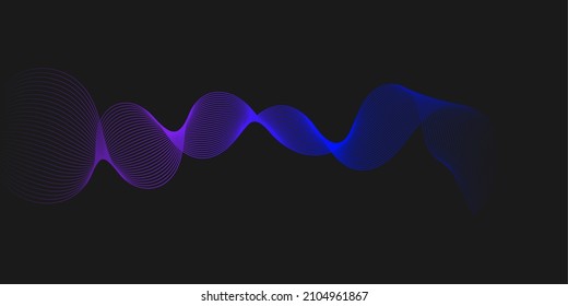 Abstract wave lines dynamic flowing colorful light isolated on black background. Vector illustration design element in the concept of technology, modern.