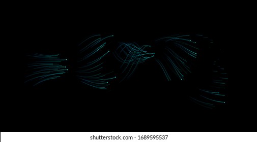 Abstract wave lines flowing for data transmission visualization. Graphic concept for your design