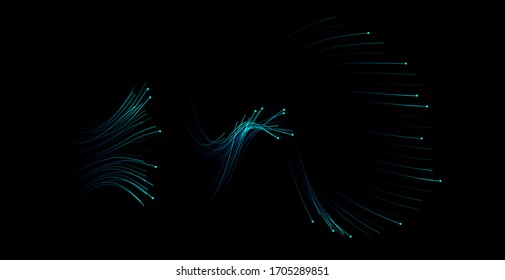 Abstract wave lines flowing for data transmission visualization. Graphic concept for your design