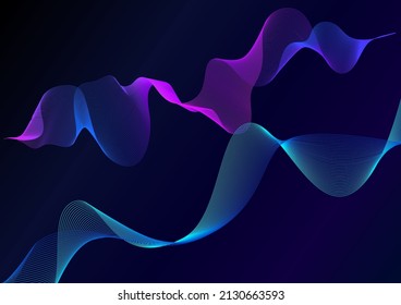 Abstract wave lines flowing dynamic colorful light isolated. Vector illustration design element in modern technology music party concept. Vector graphic eps 10