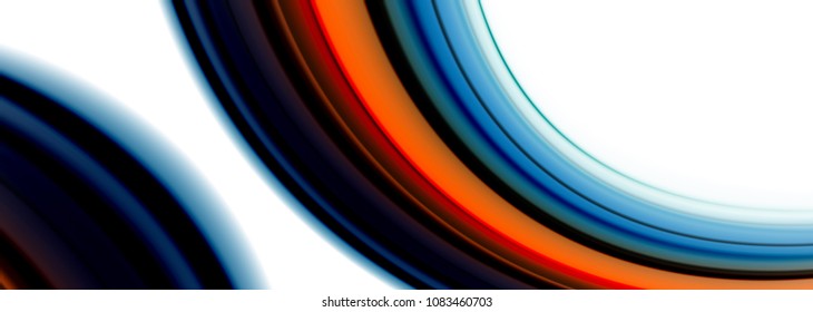 Líneas de onda abstractas rayas de color de fluidos. Ilustración artística vectorial para presentación, fondo de pantalla de aplicación, cartel o afiche