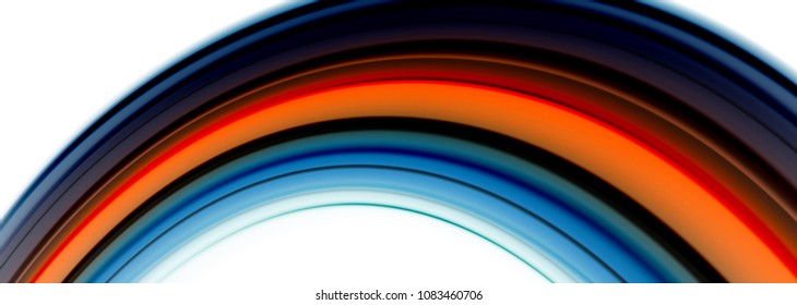 Líneas de onda abstractas rayas de color de fluidos. Ilustración artística vectorial para presentación, fondo de pantalla de aplicación, cartel o afiche