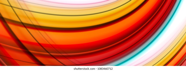Líneas de onda abstractas rayas de color de fluidos. Ilustración artística vectorial para presentación, fondo de pantalla de aplicación, cartel o afiche