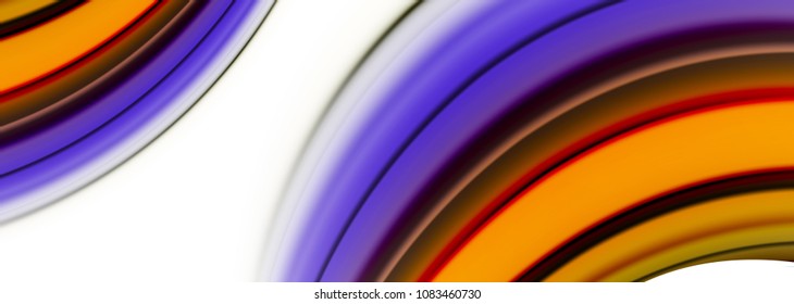 Líneas de onda abstractas rayas de color de fluidos. Ilustración artística vectorial para presentación, fondo de pantalla de aplicación, cartel o afiche
