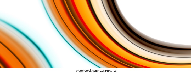 Líneas de onda abstractas rayas de color de fluidos. Ilustración artística vectorial para presentación, fondo de pantalla de aplicación, cartel o afiche