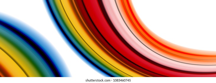 Líneas de onda abstractas rayas de color de fluidos. Ilustración artística vectorial para presentación, fondo de pantalla de aplicación, cartel o afiche