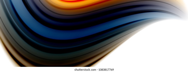 Linhas de onda abstratas listras de cores fluidas. Ilustração artística vetorial para apresentação, papel de parede do aplicativo, banner ou cartaz