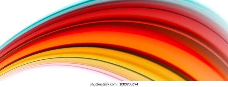 Líneas de onda abstractas rayas de color de fluidos. Ilustración artística vectorial para presentación, fondo de pantalla de aplicación, cartel o afiche