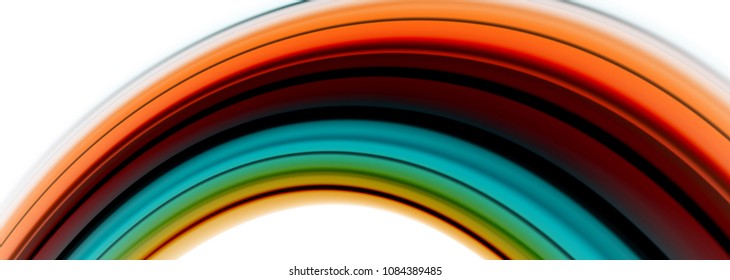 Líneas de onda abstractas rayas de color de fluidos. Ilustración artística vectorial para presentación, fondo de pantalla de aplicación, cartel o afiche