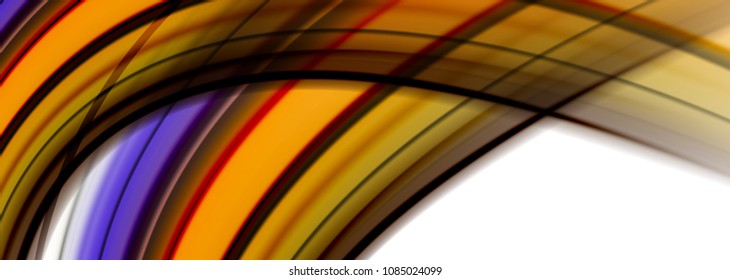 Líneas de onda abstractas rayas de color de fluidos. Ilustración artística vectorial para presentación, fondo de pantalla de aplicación, cartel o afiche