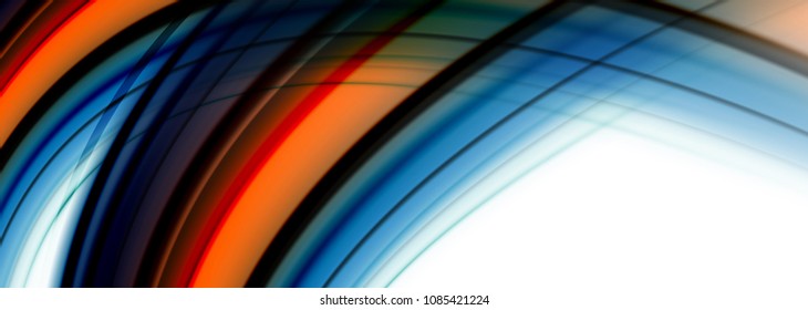 Líneas de onda abstractas rayas de color de fluidos. Ilustración artística vectorial para presentación, fondo de pantalla de aplicación, cartel o afiche