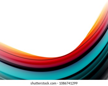 Líneas de onda abstractas rayas de color de fluidos. Ilustración artística vectorial para presentación, fondo de pantalla de aplicación, cartel o afiche
