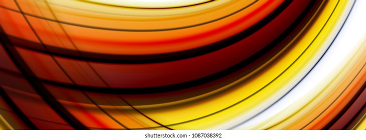 Líneas de onda abstractas rayas de color de fluidos. Ilustración artística vectorial para presentación, fondo de pantalla de aplicación, cartel o afiche