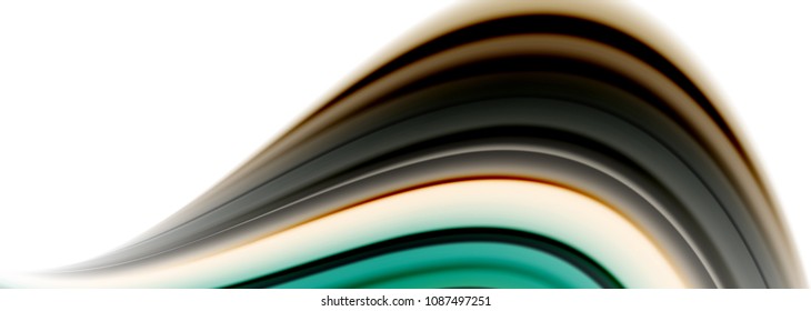 Líneas de onda abstractas rayas de color de fluidos. Ilustración artística vectorial para presentación, fondo de pantalla de aplicación, cartel o afiche