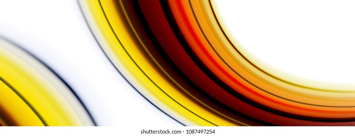 Líneas de onda abstractas rayas de color de fluidos. Ilustración artística vectorial para presentación, fondo de pantalla de aplicación, cartel o afiche