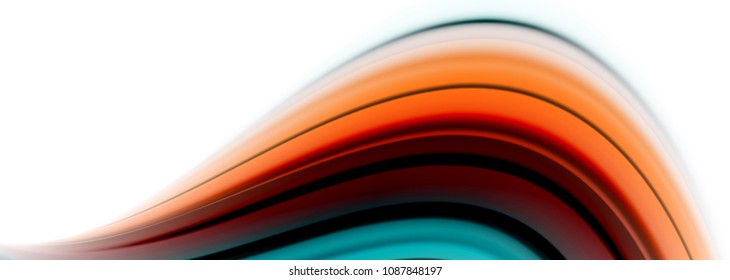 Líneas de onda abstractas rayas de color de fluidos. Ilustración artística vectorial para presentación, fondo de pantalla de aplicación, cartel o afiche