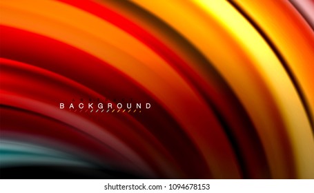 Abstract wave lines fluid rainbow style color stripes on black background. Vector artistic illustration for presentation, app wallpaper, banner or poster