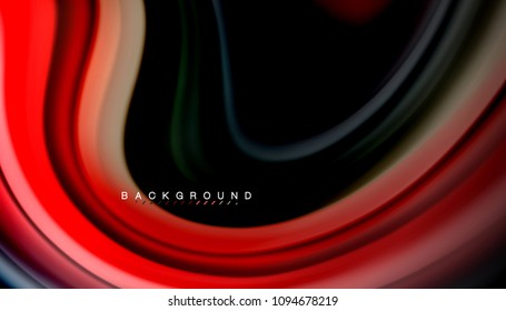 Abstract wave lines fluid rainbow style color stripes on black background. Vector artistic illustration for presentation, app wallpaper, banner or poster