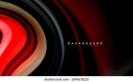 Abstract wave lines fluid rainbow style color stripes on black background. Vector artistic illustration for presentation, app wallpaper, banner or poster