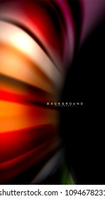 Abstract wave lines fluid rainbow style color stripes on black background. Vector artistic illustration for presentation, app wallpaper, banner or poster